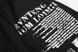 DAXUEN black distressed white graphic wide-leg sweatpants