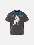 DAXUEN washed black distressed seated-figure graphic t-shirt