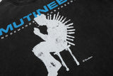 DAXUEN washed black distressed seated-figure graphic t-shirt
