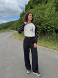 Distressed White Star Raglan Long Sleeve T-Shirt