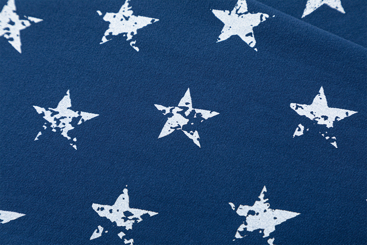Distressed White Star Raglan Long Sleeve T-Shirt