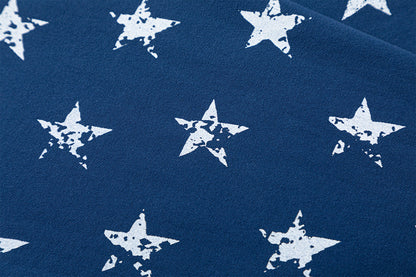 Distressed White Star Raglan Long Sleeve T-Shirt