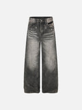 DAXUEN black distressed wide-leg denim jeans