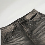 DAXUEN black distressed wide-leg denim jeans