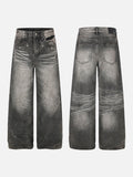 DAXUEN black distressed wide-leg denim jeans