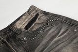 DAXUEN black distressed wide-leg denim jeans