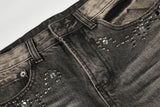 DAXUEN black distressed wide-leg denim jeans