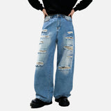 DAXUEN Distressed wide leg black jeans