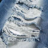 DAXUEN blue distressed wide-leg denim jeans