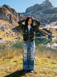 DAXUEN blue distressed wide-leg denim jeans — model photo