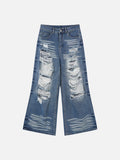 DAXUEN blue distressed wide-leg denim jeans