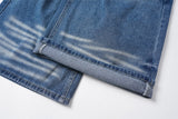 DAXUEN blue distressed wide-leg denim jeans