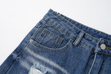 DAXUEN blue distressed wide-leg denim jeans