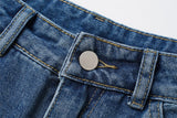 DAXUEN blue distressed wide-leg denim jeans