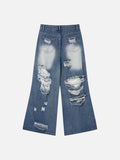 DAXUEN blue distressed wide-leg denim jeans