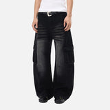 DAXUEN Distressed wide-leg cargo jeans with multiple pockets