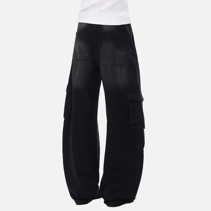 DAXUEN Distressed wide-leg cargo jeans with multiple pockets