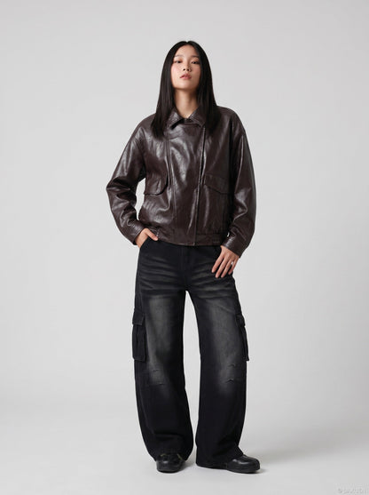 DAXUEN distressed-wide-leg-cargo-jeans — model photo