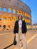 DAXUEN Distressed wide-leg casual pants — model photo