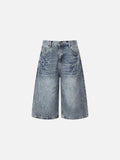 DAXUEN Women's distressed wide-leg denim culottes