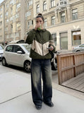 DAXUEN Distressed wide leg denim jeans — model photo