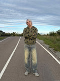 DAXUEN Distressed wide-leg denim jeans — model photo