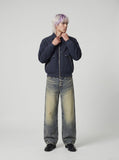 DAXUEN Distressed wide-leg denim jeans — model photo