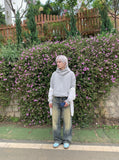 DAXUEN Distressed wide-leg denim jeans — model photo
