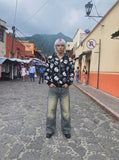 DAXUEN Distressed wide-leg denim jeans — model photo