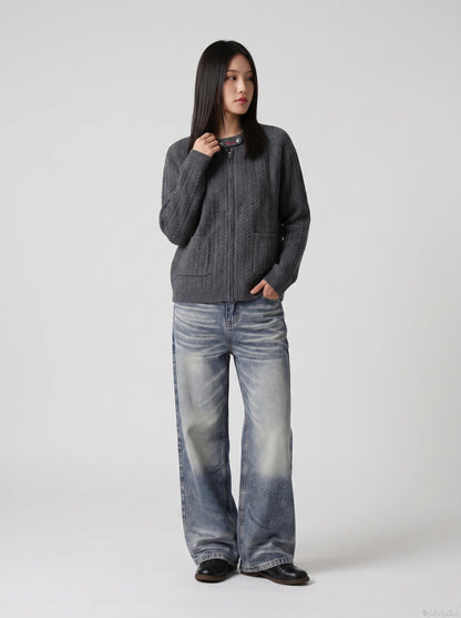 DAXUEN Distressed wide-leg denim jeans with a relaxed fit — model photo