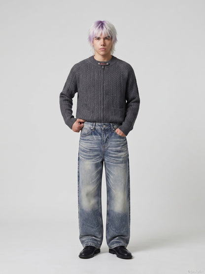 DAXUEN Distressed wide-leg denim jeans with a relaxed fit — model photo
