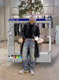 DAXUEN Distressed wide-leg denim jeans with a relaxed fit — model photo