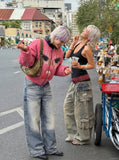 DAXUEN Distressed wide-leg denim jeans with a relaxed fit — model photo