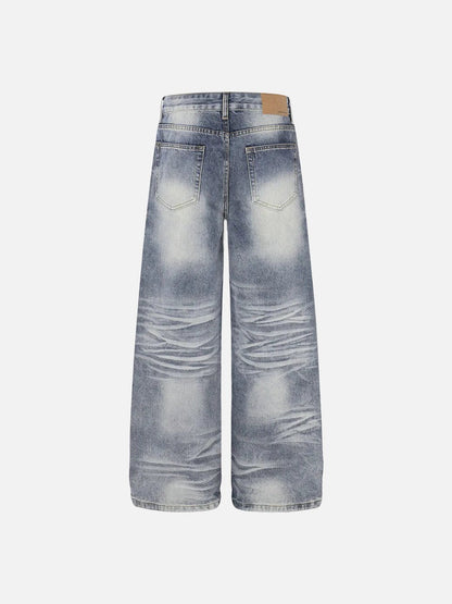 DAXUEN Distressed wide-leg denim jeans with a relaxed fit