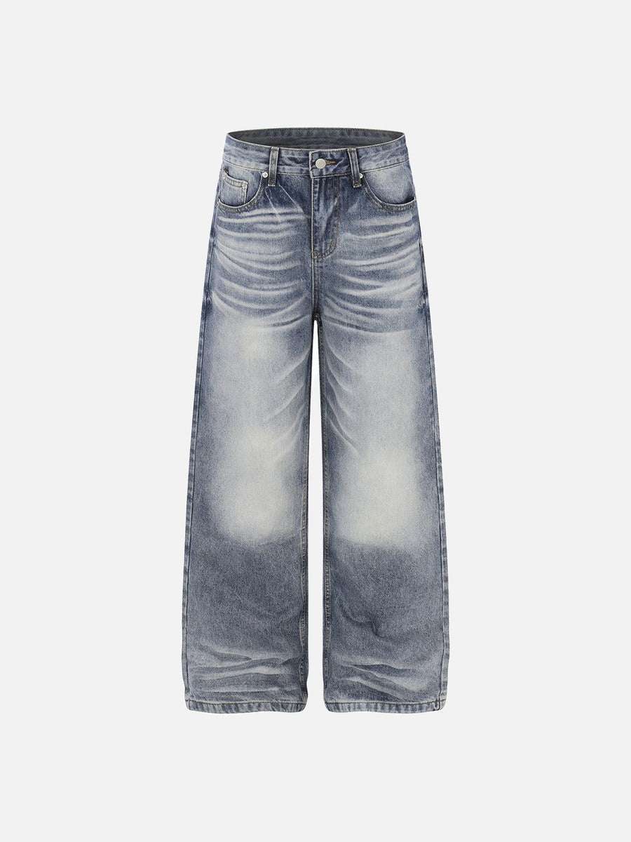 DAXUEN Distressed wide-leg denim jeans with a relaxed fit
