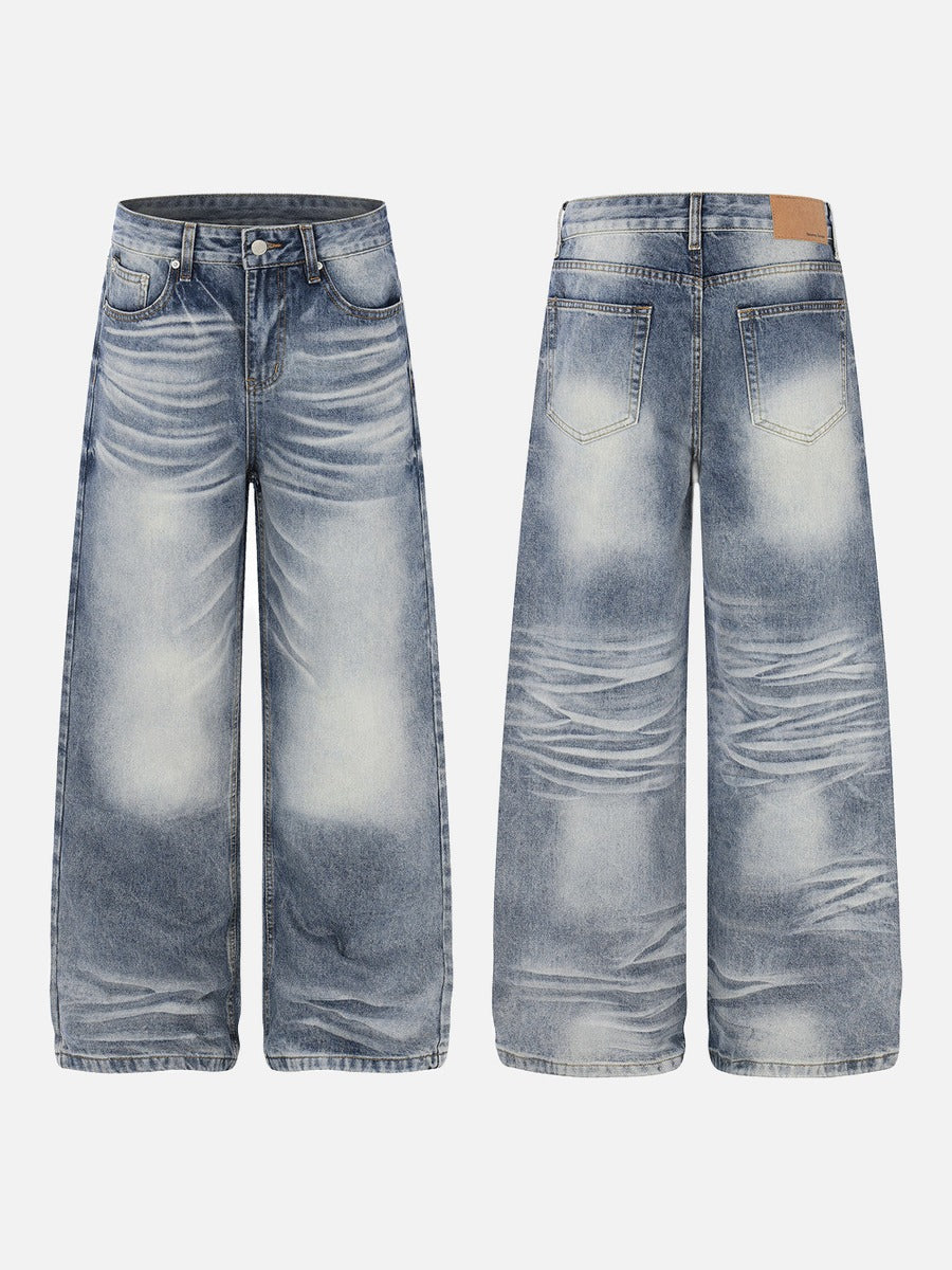 DAXUEN Distressed wide-leg denim jeans with a relaxed fit