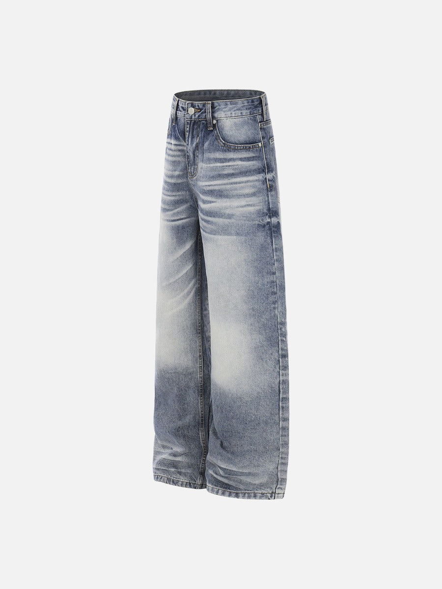 DAXUEN Distressed wide-leg denim jeans with a relaxed fit
