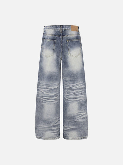 DAXUEN Distressed wide-leg denim jeans with a relaxed fit