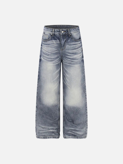 DAXUEN Distressed wide-leg denim jeans with a relaxed fit