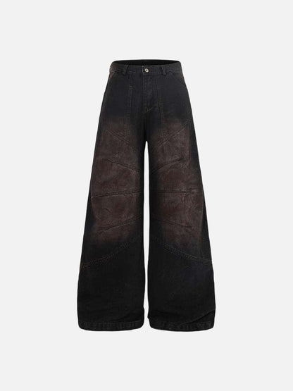 DAXUEN Distressed wide-leg denim pants