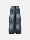 DAXUEN Away End Studded Distressed Wide Jeans