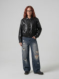DAXUEN Away End Studded Distressed Wide Jeans