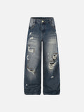 DAXUEN Away End Studded Distressed Wide Jeans