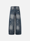 DAXUEN Away End Studded Distressed Wide Jeans
