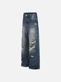 DAXUEN Away End Studded Distressed Wide Jeans