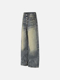 DAXUEN Distressed wide-leg high-waisted jeans