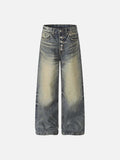 DAXUEN Distressed wide-leg high-waisted jeans