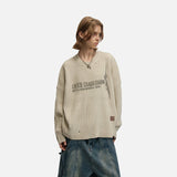 DAXUEN Distressed wide-leg jeans in dark grey denim