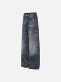 DAXUEN Distressed wide-leg jeans in dark blue wash