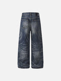 DAXUEN Distressed wide-leg jeans in dark blue wash